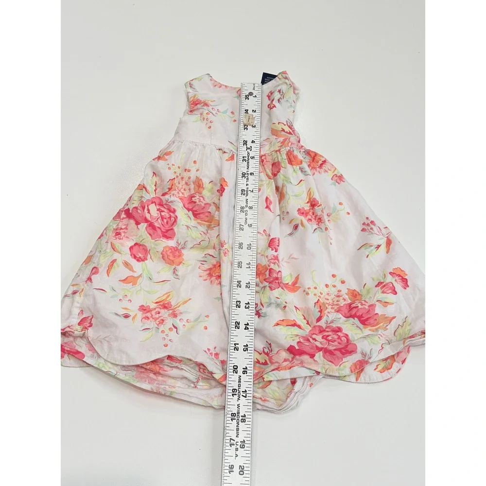 Ralph Lauren Baby Girl Floral Cotton Sun Dress Pink Orange White 12M